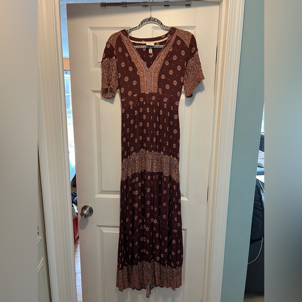 Knox Rose Bohemian Brown Maxi Dress